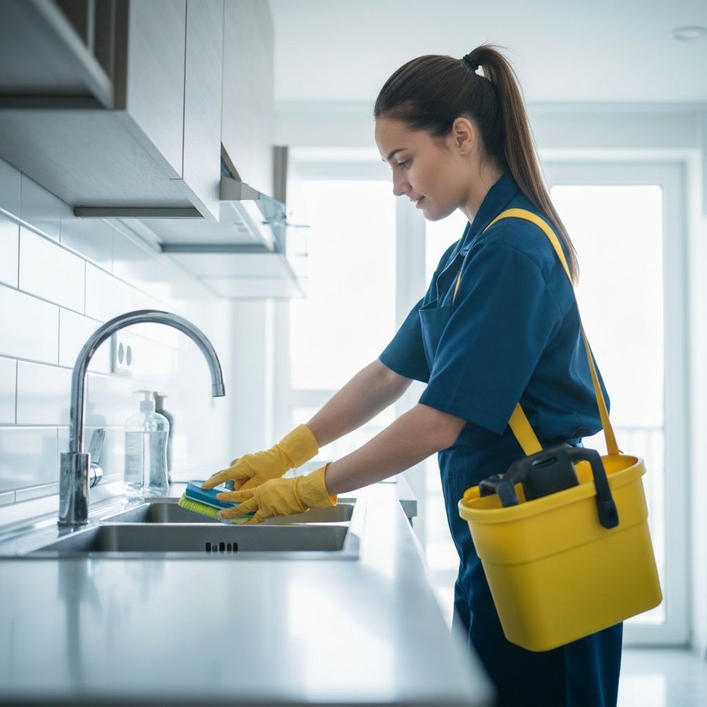 Professional cleaning service in action